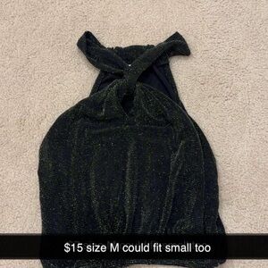 Black and Silver Halter Top